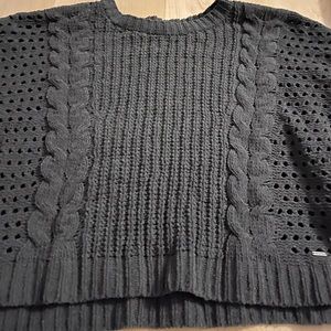 Hollister Cropped Cable Knit Sweater
